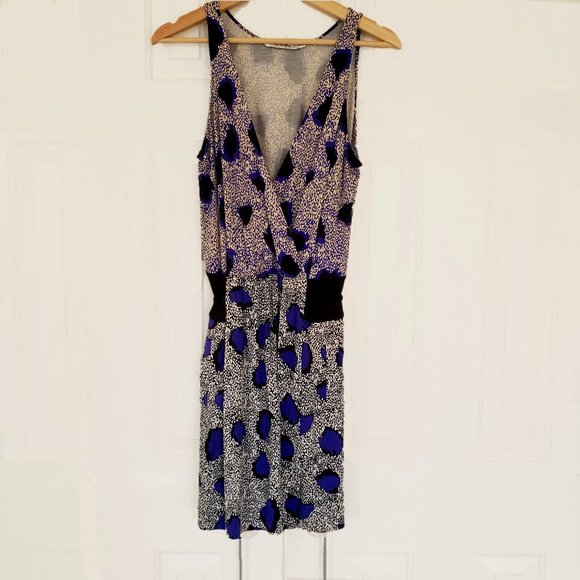 Diane Von Furstenberg Faux Wrap Dress Oblixe Cheetah Island Silk Jersey - Size 4 - Picture 2 of 12